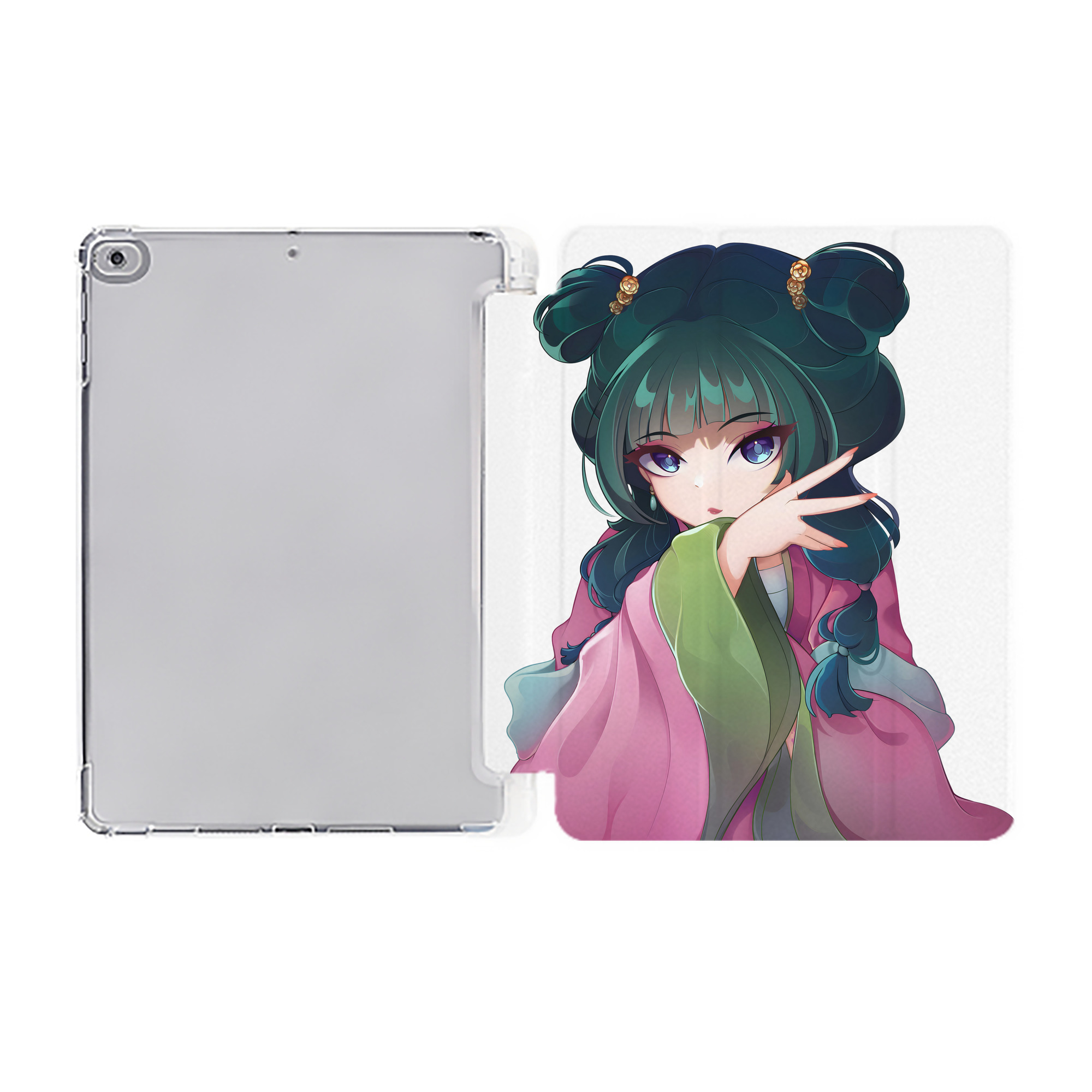 （画像用） 薬屋のひとりごと The Apothecary Diaries IPad ケース ペン収納付き 三つ折りスタンド PUレザー×シリコン 対応機種9.5/10.5/10.9インチ
